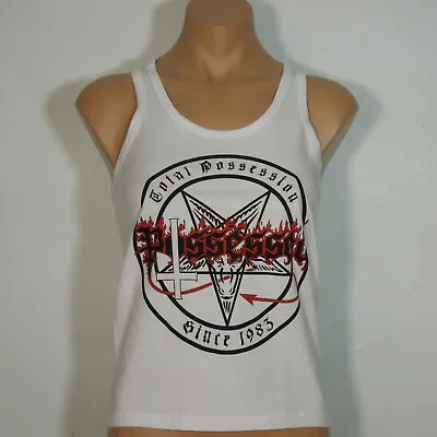 Buy POSSESSED Total Possession S SMALL Racerback Top WHITE Girly Band Logo #1 • 24.55£