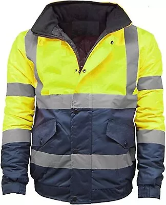 Buy Kentex Online Mens High Visibility Jacket Hi Vis Bomber Jacket Padded Winter War • 34.95£