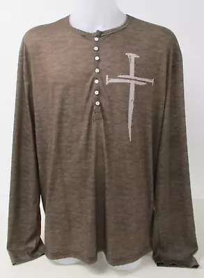 Buy Long Sleeve T-Shirt, Button Neck, Cross Of 3 Nails Logo, 4XL, Fits 52  Chest • 16£