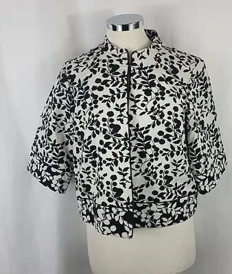 Buy BNWT Ladies M&S Black & Cream Floral Short Jacket UK 14 • 9.99£