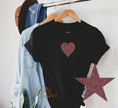 Buy Glitter Heart - Ladies T Shirt Fashion Sparkle Printed Top Also In Kids Sizes • 11.50£