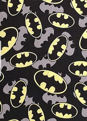 Buy Batman Fabric UK 100% Cotton Metre Material Logo Symbol DC Comics Books 2 Tone • 7.50£