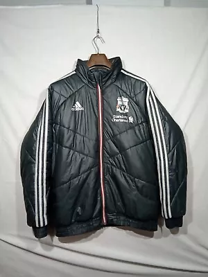 Buy Adidas Liverpool FC Padded Jacket/Coat Black Zip Up Standard Chartered Size XL • 32.49£