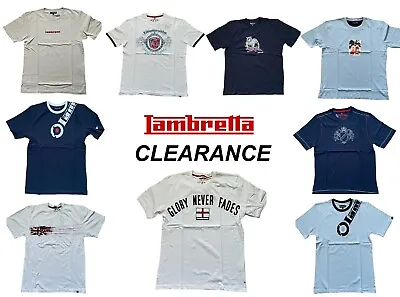 Buy CLEARANCE......Lambretta Mens Crew Neck Short Sleeve Retro Print T-Shirt Tee Top • 8.99£