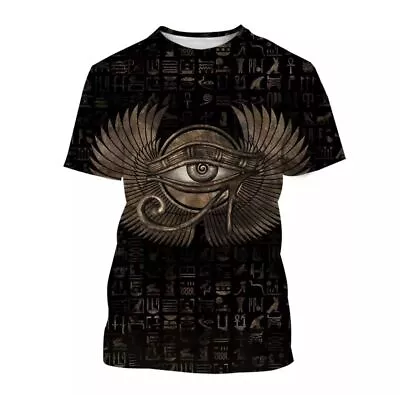Buy Unisex T Shirts Digital 3D Print Harajuku Style Egyptian Totem Art Eye Of Horus • 19.99£