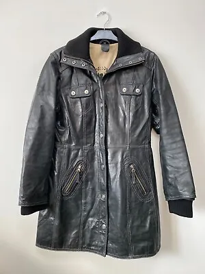 Buy GIPSY Women's Black Zip Leather Jacket / Coat Size L • 45£