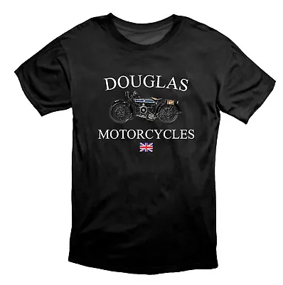 Buy Douglas Motorcycles Retro Biker T Shirt Black • 19.49£