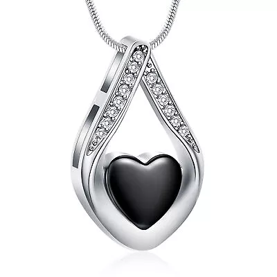 Buy Teardrop Urn Locket Heart Keepsake Cremation Jewellery Urn Necklace For Ashes • 10.25£