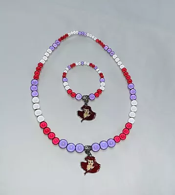 Buy Handmade ARIEL THE LITTLE MERMAID Illusion Bead NECKLACE & BRACELET Gift Set A • 10£
