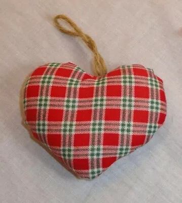 Buy Red Green & White Plaid Fabric Heart Decoration St. Valentine's Day Love Hanging • 5.66£