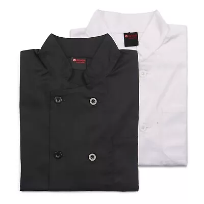 Buy Chef Jacket Short Sleeve PLASTI BUTTON Uniform Restaurant Kitchen Chef Jacket • 11.99£
