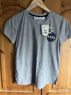 Buy Brand New Topshop Tee And Cake Grey NASA T-shirt Size 10 • 18£