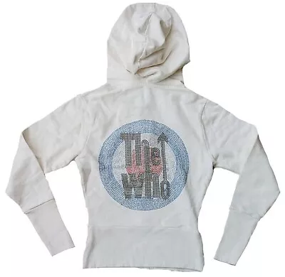 Buy Amplified Vintage Hoodie The Who Rhinestone Logo Hooded Sweater S 36 Chalk White • 76.20£