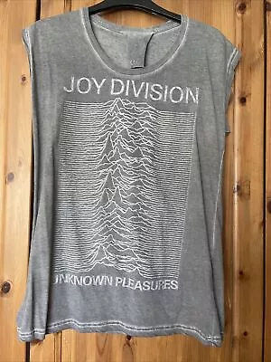 Buy Ladies, Label Lab, Joy Division, Unknown Pleasures Sleeveless T-Shirt  10. Grey. • 5.99£