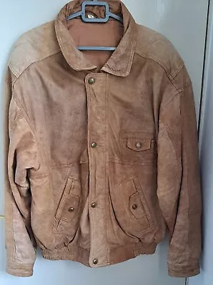 Buy Men's Wallace Sacks, Light Brown,Leather Jacket, Size Medium • 39.99£