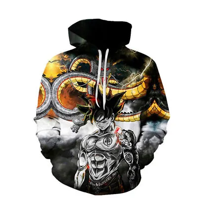 Buy Hot Anime Coat Hooded Goku 3D Print Fashion Hoodie Sweater Pullover Top • 19.10£