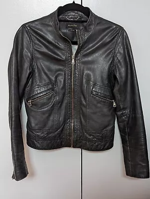Buy Massimo Dutti Leather Jacket Women • 0.99£