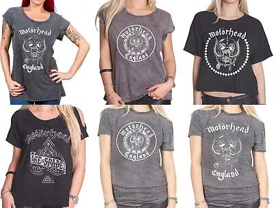 Buy Motorhead T Shirt England Diamante Logo New Official Womens Skinny Fit Black • 15.93£