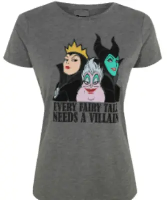 Buy Disney Fairy Tale Villains - Ladies Size S 8 - 10 T Shirt • 11.99£
