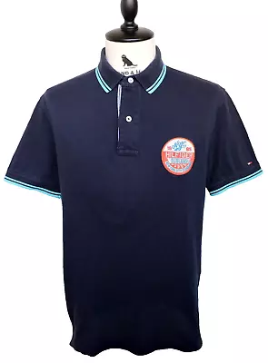 Buy Tommy Hilfiger 1985 Men`s Vintage Short Sleeve Blue Casual Polo T-Shirt Size L • 13.55£