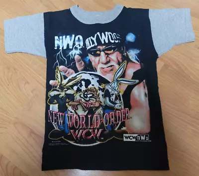 Buy VTG 90s WCW NWO Looney Tunes Taz Bugs Hollywood Hogan Shirt Youth Small • 39.46£