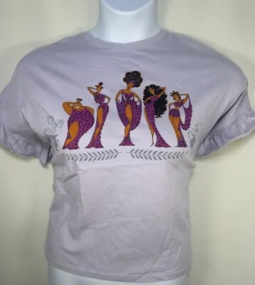 Buy Disney Parks Lavender Hercules Megara Ruffled Tee Shirt Rhinestones Size XL 0132 • 9.60£