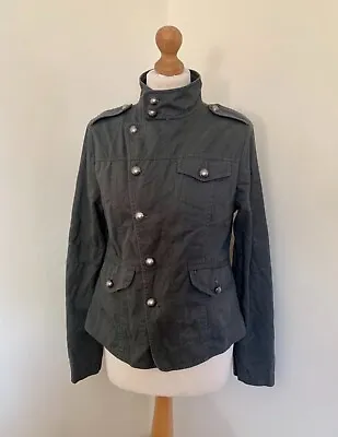 Buy Womens Denim Co Grey Military Style Jacket Size 12 • 14.95£