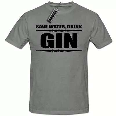 Buy Save Water Drink Gin Funny Novelty Mens T Shirt, Father Dad Gift • 5.50£