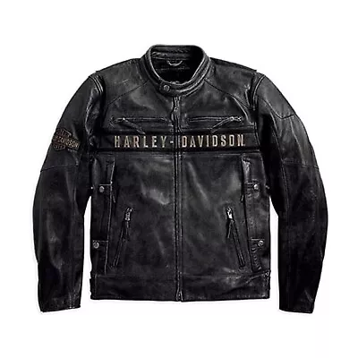 Buy Harley Davidson Motorcycle Leather Jacket, HD Distressed Biker Leather Jacket • 47.99£