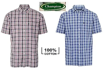 Buy Mens Short Sleeve Champion  100% Cotton Casual Hunting Outdoorcroyd Heavy Shirt • 14.99£