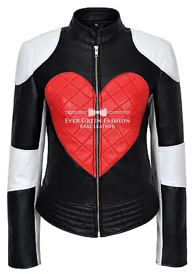 Buy 'KYLIE' Women Leather Jacket Quilted RED HEART Fashion REAL NAPA Jacket 1067  • 108.86£