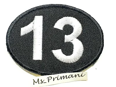 Buy Embroidered No13 Lucky Number Patch 13 Biker Motorcycle Sew On BADGE 7.2x5CM • 2.79£