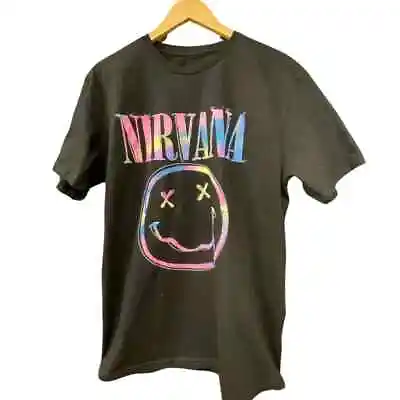 Buy Nirvana Official Licenced Product Happy Face T-shirt Black Sizes S - 4xl • 12.99£