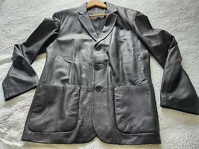 Buy Soft Black Leather Smart Casual Jacket - Size 38/40 Regular • 20£
