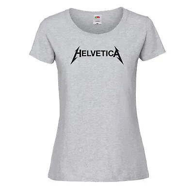 Buy Helvetica T-shirt || Womens || Font Graphic Tee Metallica Metal Funny Parody Tee • 12.99£