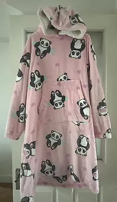 Buy F&F Girls Oversized Pink Panda Fleece Blanket Hoodie Lounge  Wear - 11-14 Years • 5£
