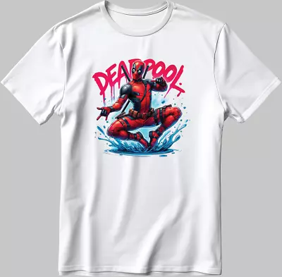 Buy Deadpool Marvel Avengers Short Sleeve White-Black Men's / Women's N616 • 10£