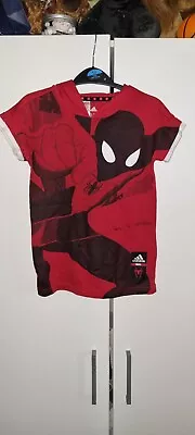 Buy Adidas Marvel Spider-man Kid's Boy's Hooded T Shirt Size 7-8 Years • 4£