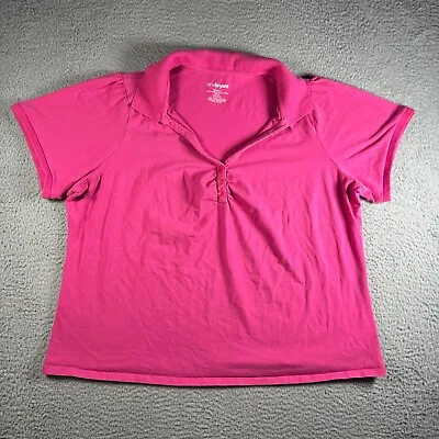 Buy Lane Bryant Polo Shirt Womens 22/24W Pink Modern Fit V Neck Barbie Ladies • 13.09£