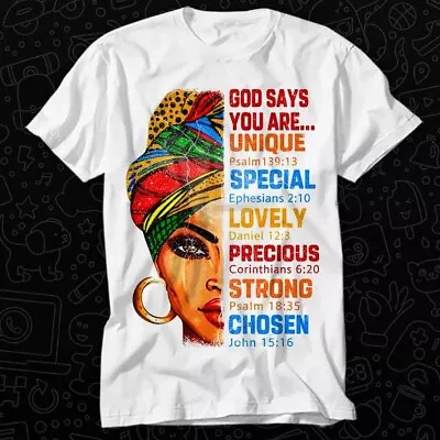 Buy God Says You Are Unique Special Afro American T Shirt 164 • 6.35£