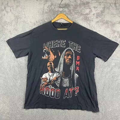 Buy DMX Shirt Mens XL Where The Hood At 90s Rap Tee Graphic Print Casual Hip Hop • 15.77£