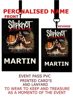 Buy Slipknot Tour 2024 Merch  PVC Card Lanyard PERSONALISED • 6.99£