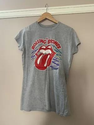 Buy Ladies Grey Rolling Stone T-Shirt Size UK 8 • 12.50£
