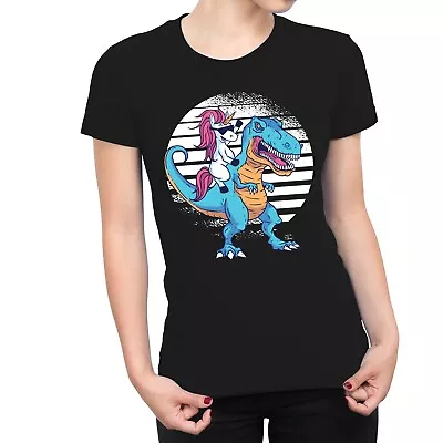 Buy 1Tee Womens Unicorn Riding Dinosaur  T-Shirt • 7.99£