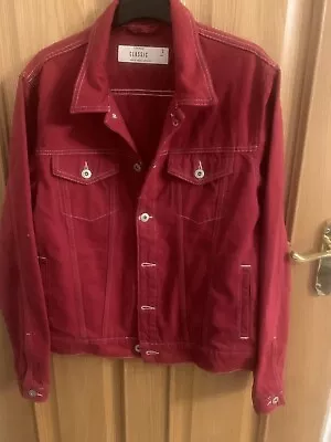 Buy Men’s Topman Denim Jacket Size Small Red • 5£