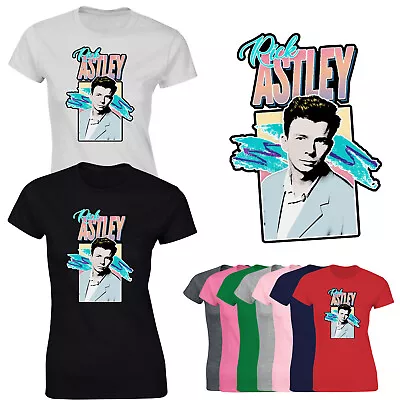 Buy Rick Astley Homage Ladies Funny UK Music Legend Vintage Retro Memes Gift TShirt • 8.99£