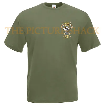 Buy 12th Royal Lancers Cap Badge Printed On A T Shirt. Choice Of Colours • 14.99£
