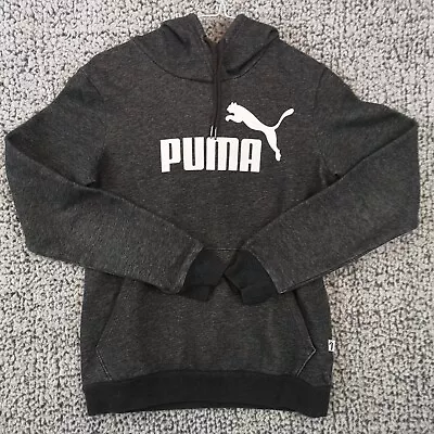 Buy Womens Puma Hooded Jacket Hoodie UK 8 Grey Logo And Spell Out Kangaroo Pocket  • 6.95£