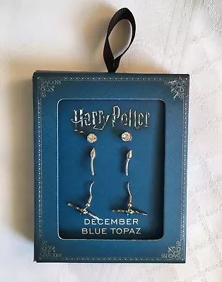 Buy Harry Potter Earring Set Silver Tone Blue Topaz December Birthday Birthstone  • 6.99£