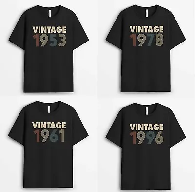Buy Birthday Shirt Black Vintage T-shirt 1950-1999 Gift • 10.99£